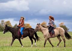 Horseback riding in Kosovo village
