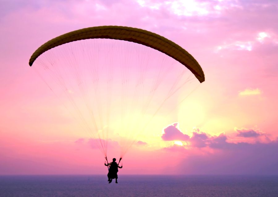Paraglider Flight over Sopot