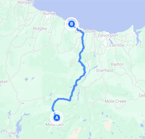 Cradle Mountain to Penguin & Penguin trail head