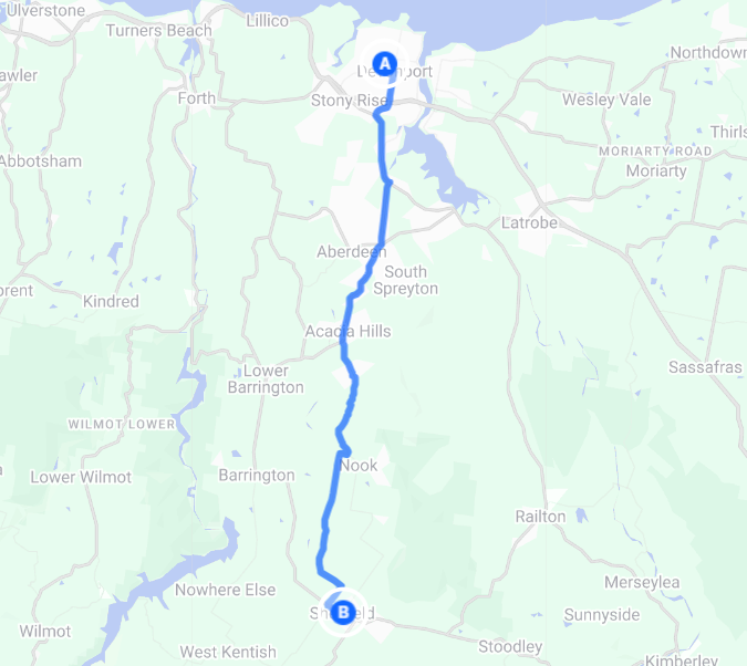 Devonport to Sheffield