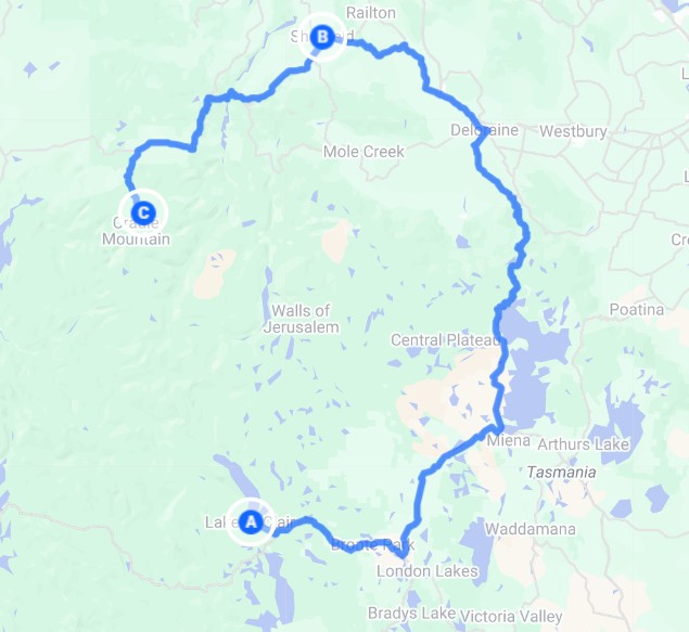 Park at Lake St Clair with overnight in Sheffield and transfer to Cradle