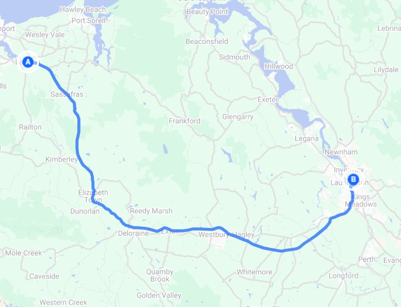 Latrobe to Launceston