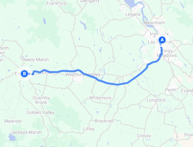 Launceston to Deloraine