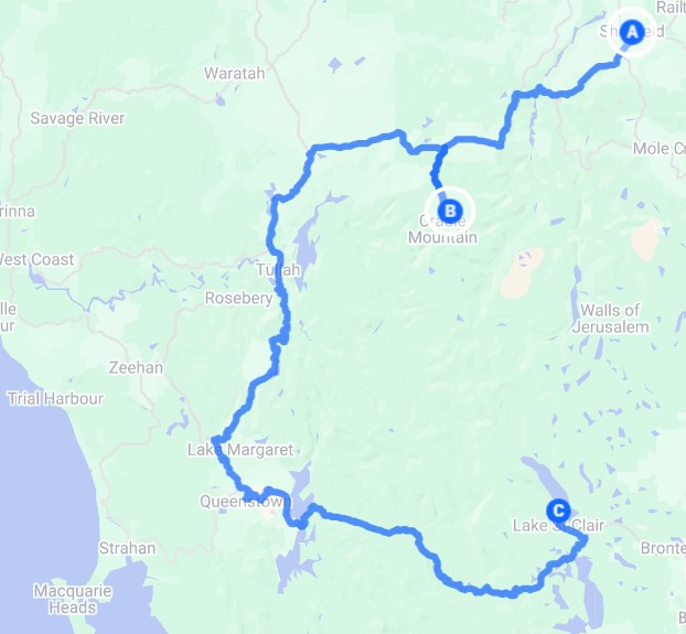 Park in Sheffield, transfer to Cradle Mountain and return from Lake St Clair