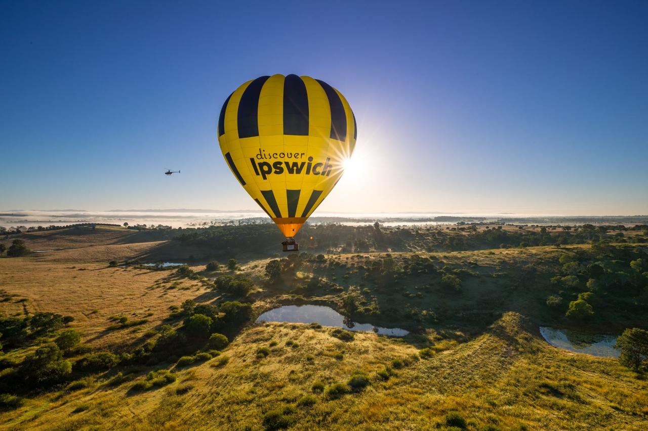 4a. Greater Brisbane Scenic Hot Air Balloon Flight for 2 People, 1 Hour Flight, Breakfast & Self Drive