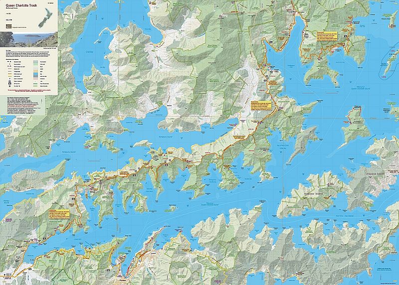 Queen Charlotte Track Map - Natural Encounters Walks Reservations