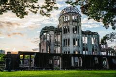 The Hiroshima Peace Memorial, also known as the Atomic Bomb Dome, stands as a skeletal reminder of the devastation caused by the atomic bombing during World War II.