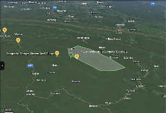 This satellite view shows a vast jungle landscape in DR Congo, highlighting the Lomako Yokokala Nature Reserve and surrounding villages like Lingunda Ranger Station.