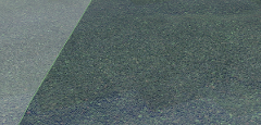 An aerial view shows a vast expanse of dense, green jungle, with a faded translucent overlay on the left and a clear green line delineating the transition between them.