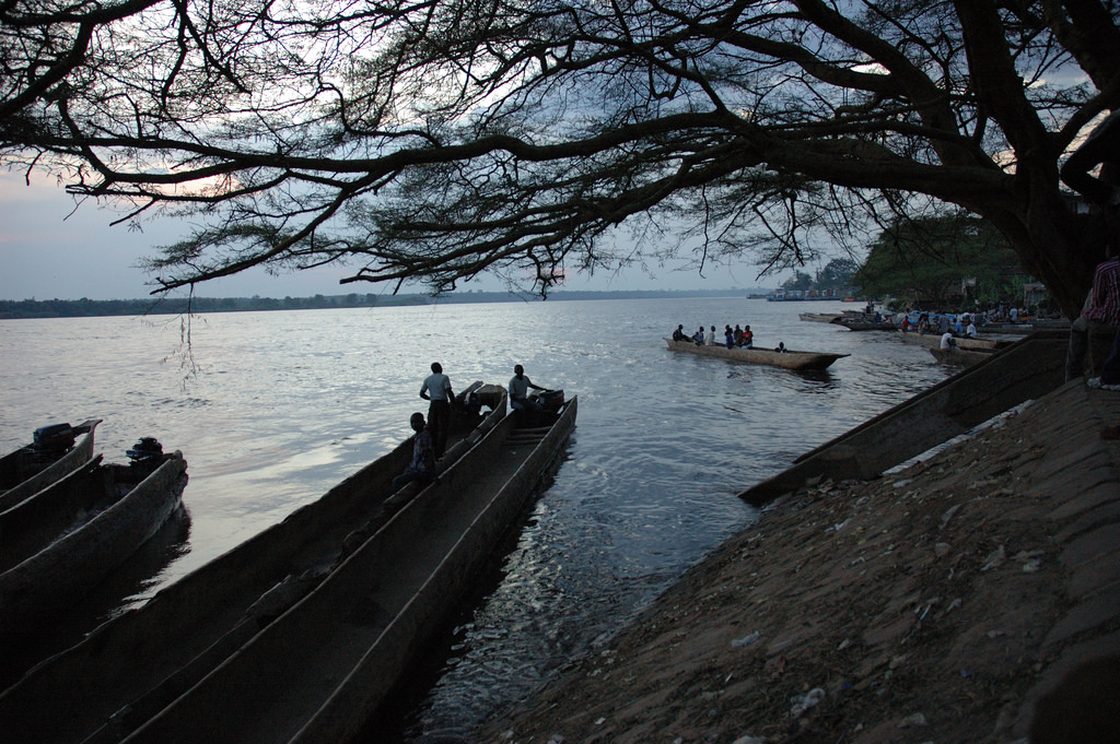 Canoe on the Congo River from Stanleyville (Kisangani)