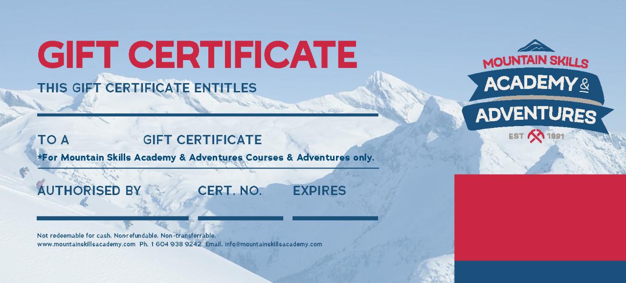 Gift Certificate $100CAD