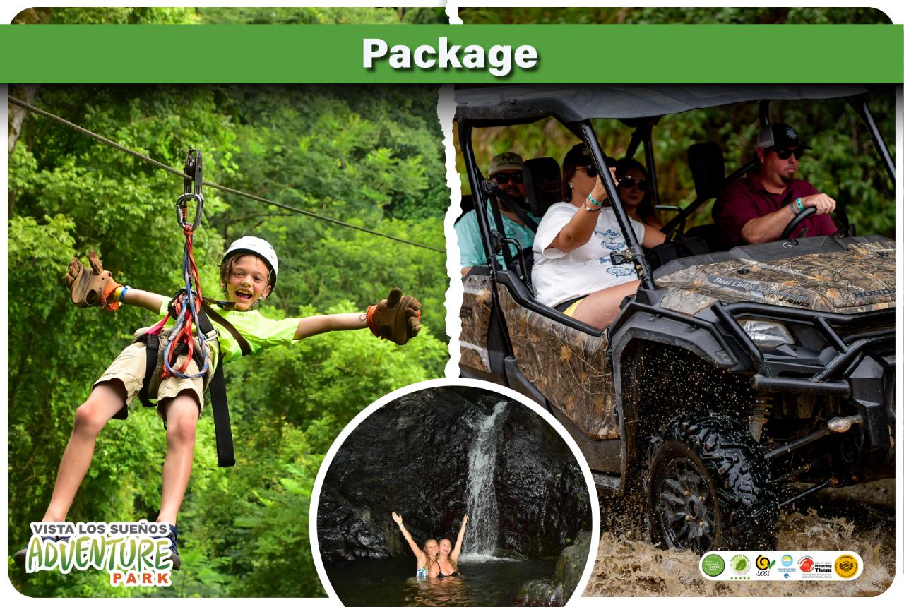 ZIP LINE + QUADRUPLE 3 HRS BUGGY + WATERFALLS COMBO