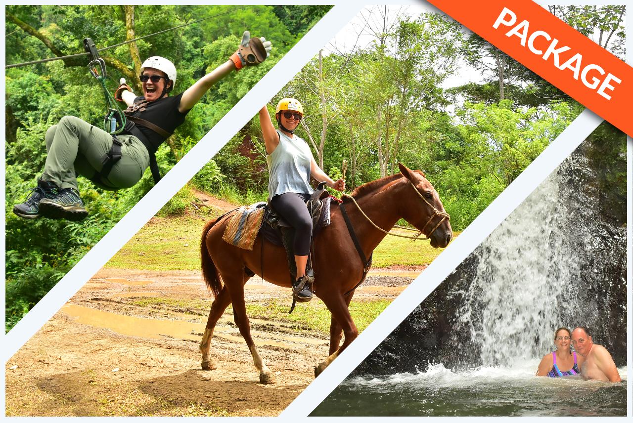  ZIP LINE + HORSEBACK + NATURAL POOL COMBO 