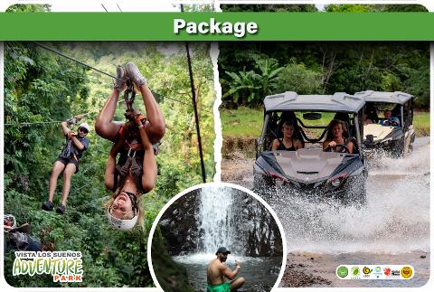 ZIP LINE + DOUBLE 3 HRS BUGGY + WATERFALLS COMBO