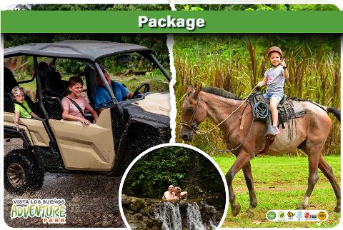 HORSEBACK RIDING + 2 HRS TRIPLE BUGGY + WATERFALLS COMBO