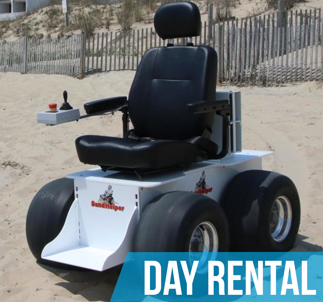(Day Rental) Sandhelper Electric Beach Wheelchair Beach Power