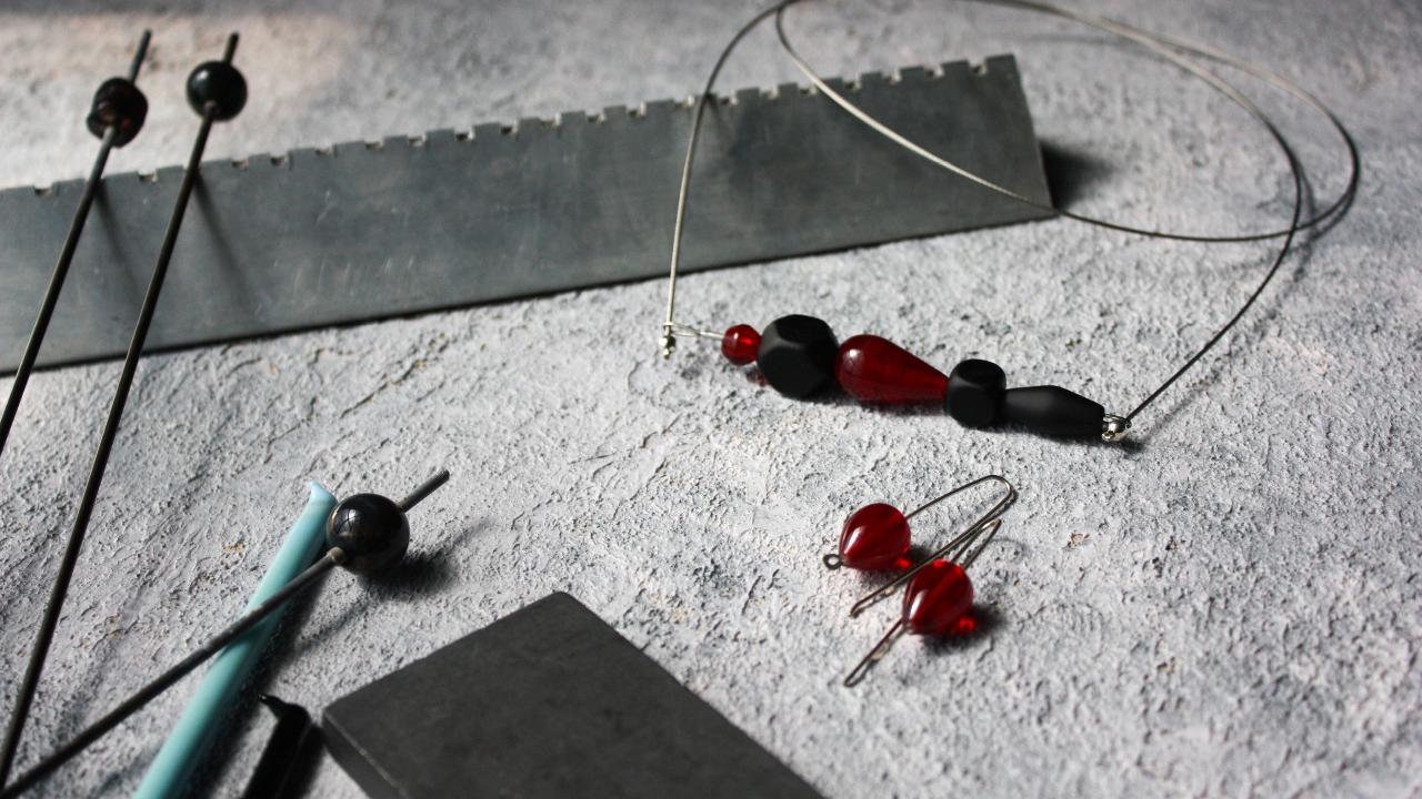 Silver & Glass: Handmade necklace & earrings