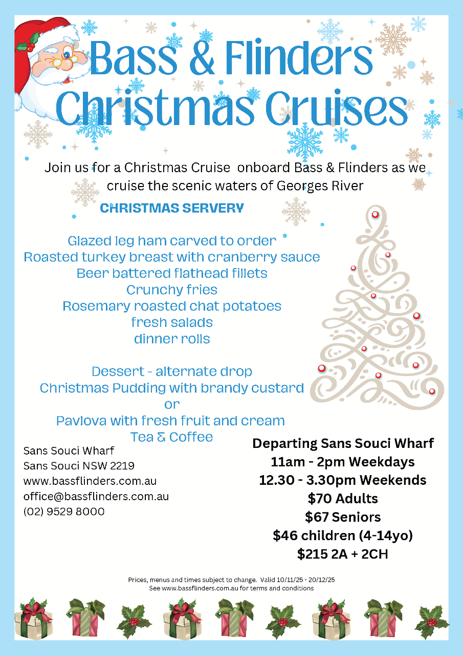  Bass & Flinders Xmas Lunch Cruise (Nov-Jan)