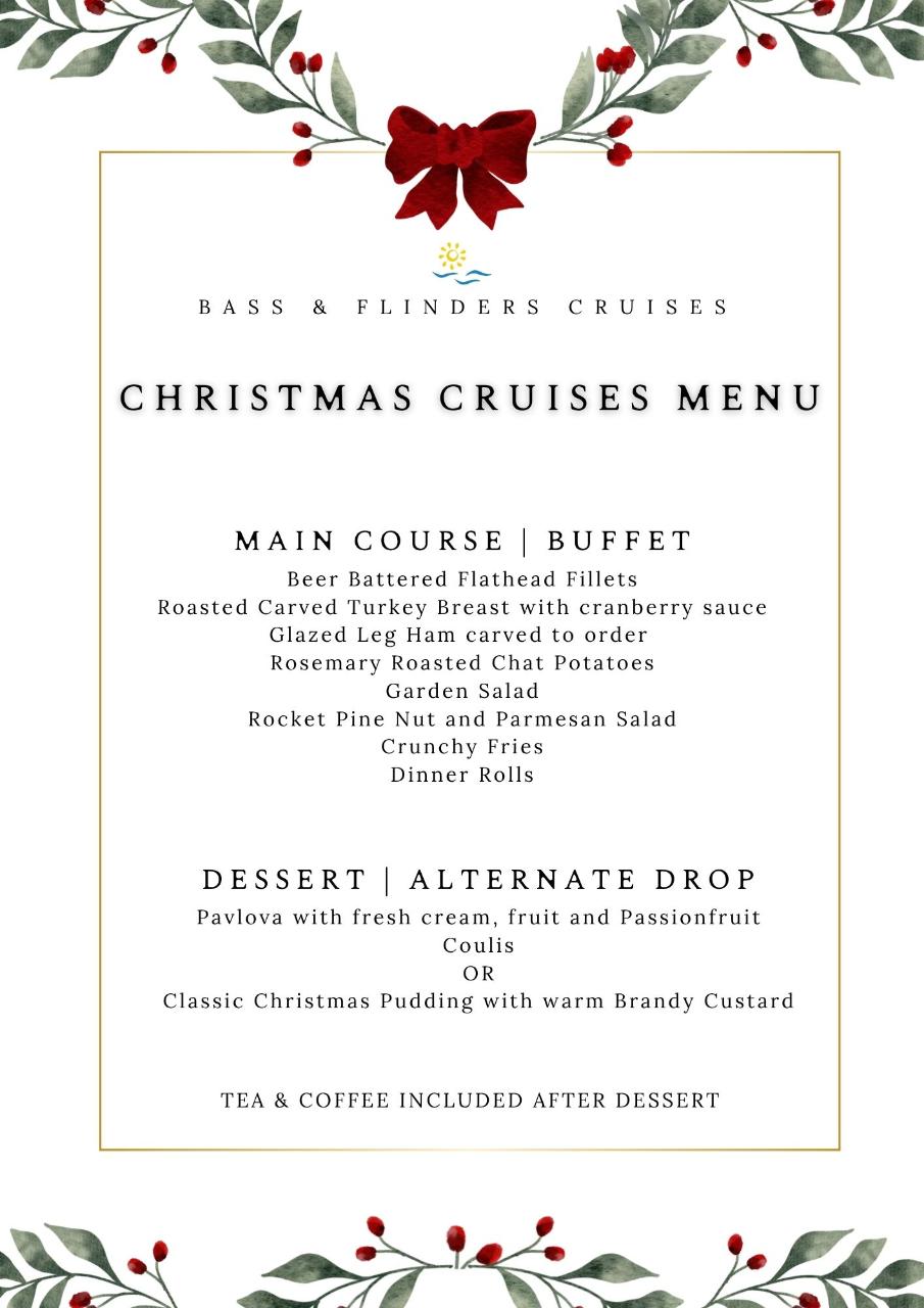  Bass & Flinders Xmas Lunch Cruise (Nov-Jan)