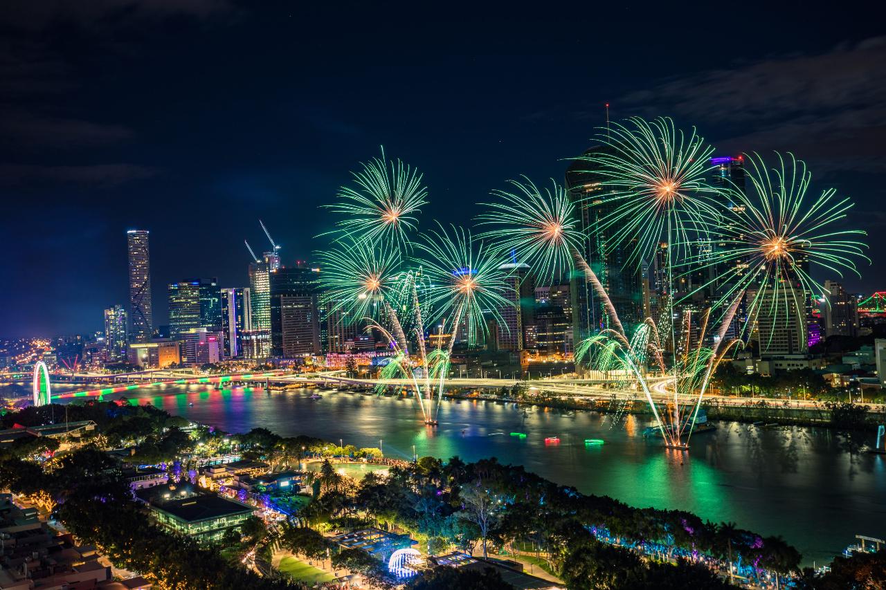 Brisbane New Years Fireworks Flight