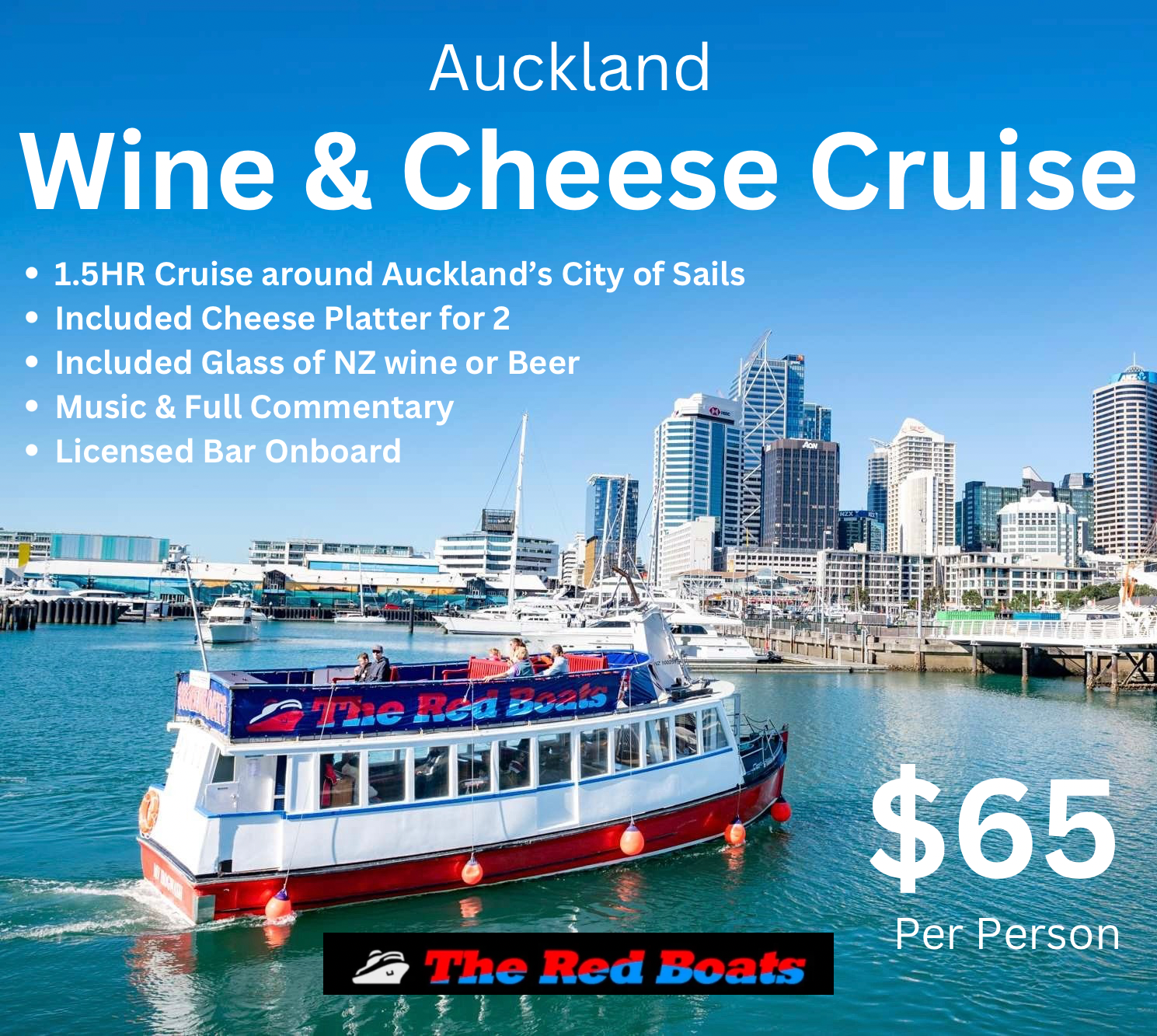 Auckland Wine and Cheese Cruise