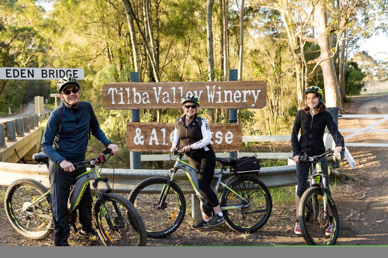 SELF GUIDED E-BIKE TOUR - PEDAL TO PRODUCE SERIES - NAROOMA TO TILBA VALLEY WINERY & ALE HOUSE VIA OLD HIGHWAY-  4 Hour  with return transfers