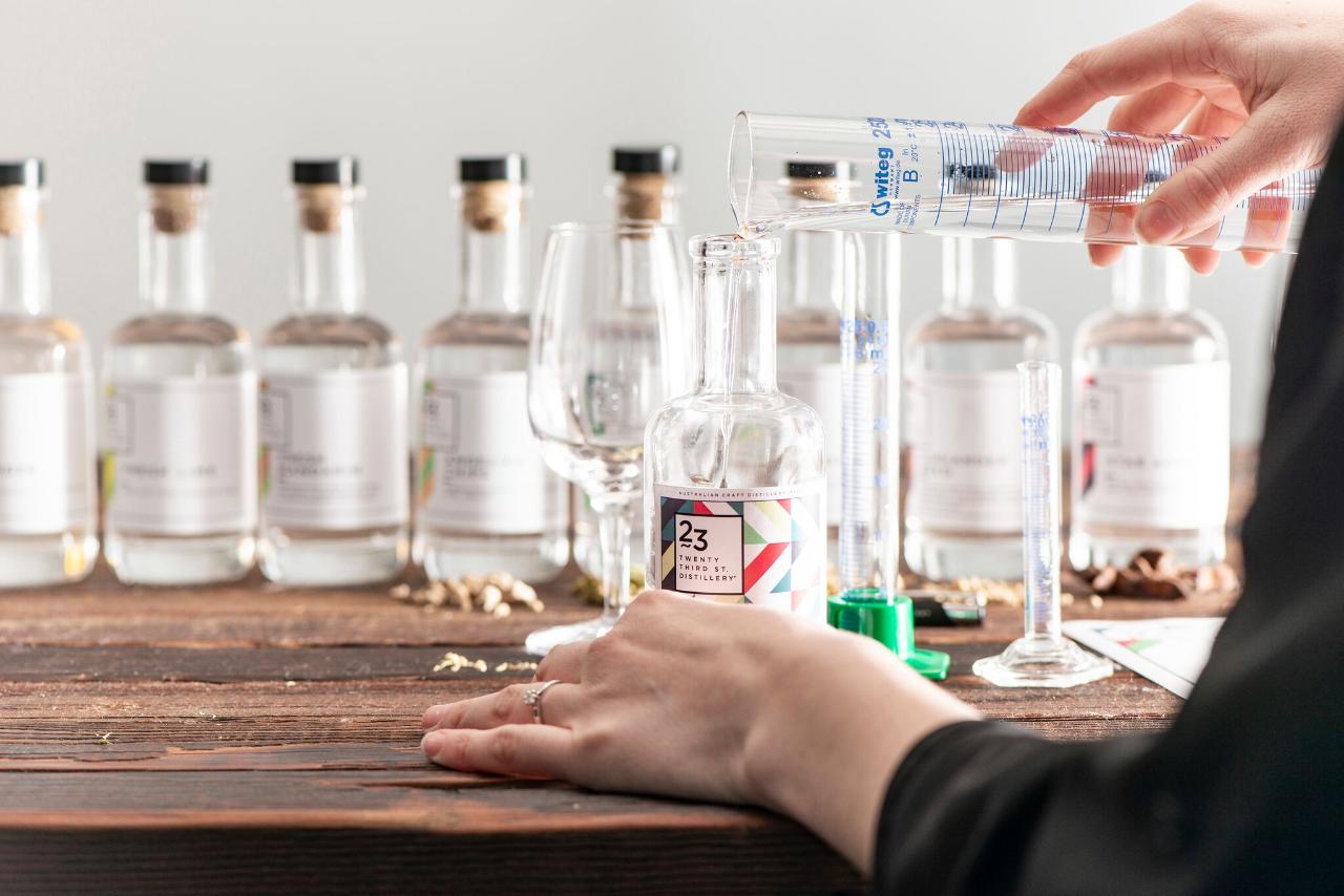 Gin Blending Twenty Third Street Distillery on Melbourne (North