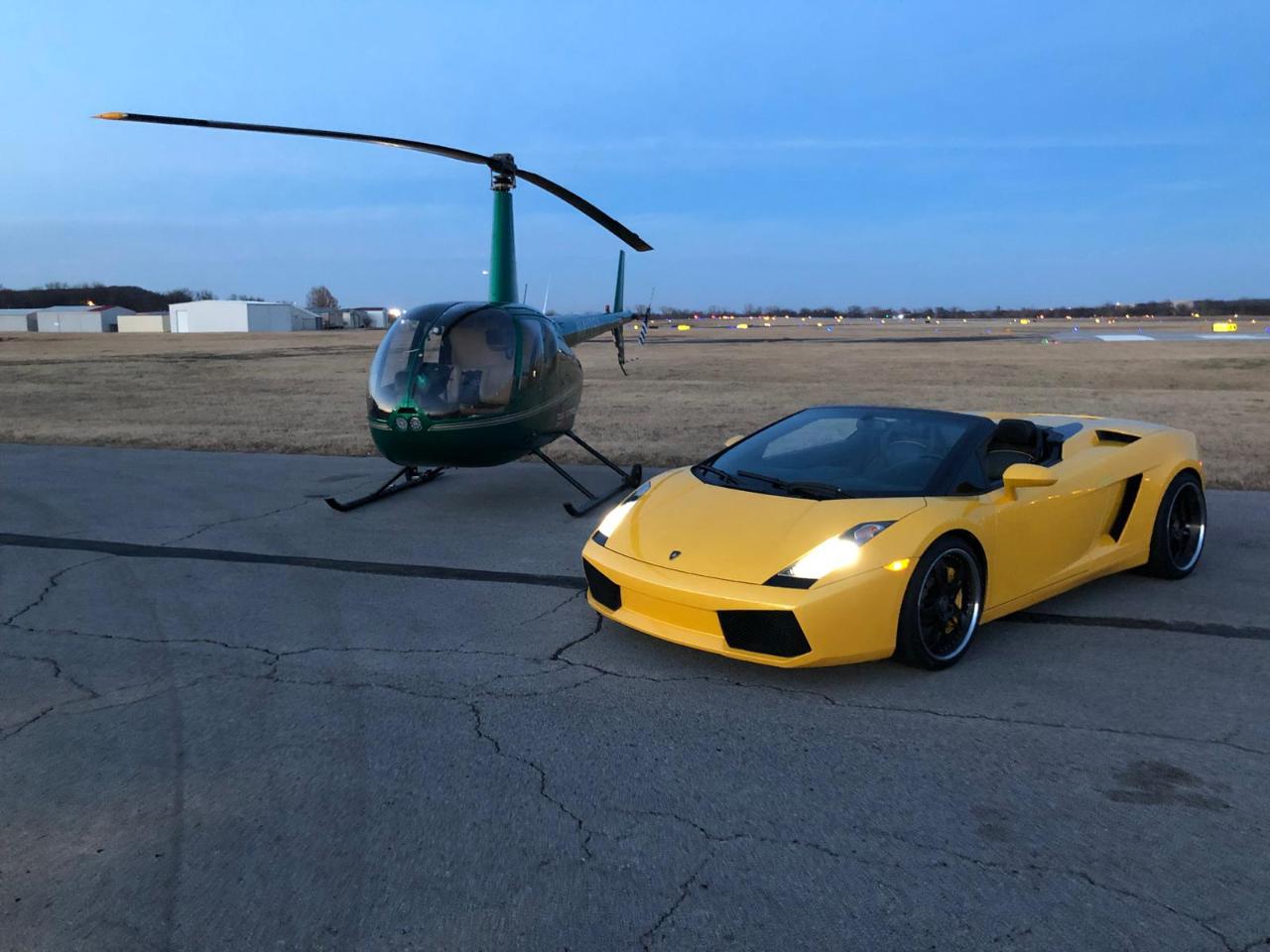 Exotic car ride + Helicopter tour
