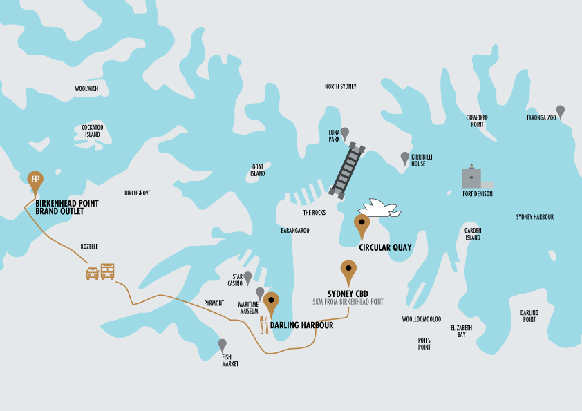 Spend the day shopping at Birkenhead Point Brand Outlet with High Tea on Sydney Harbour