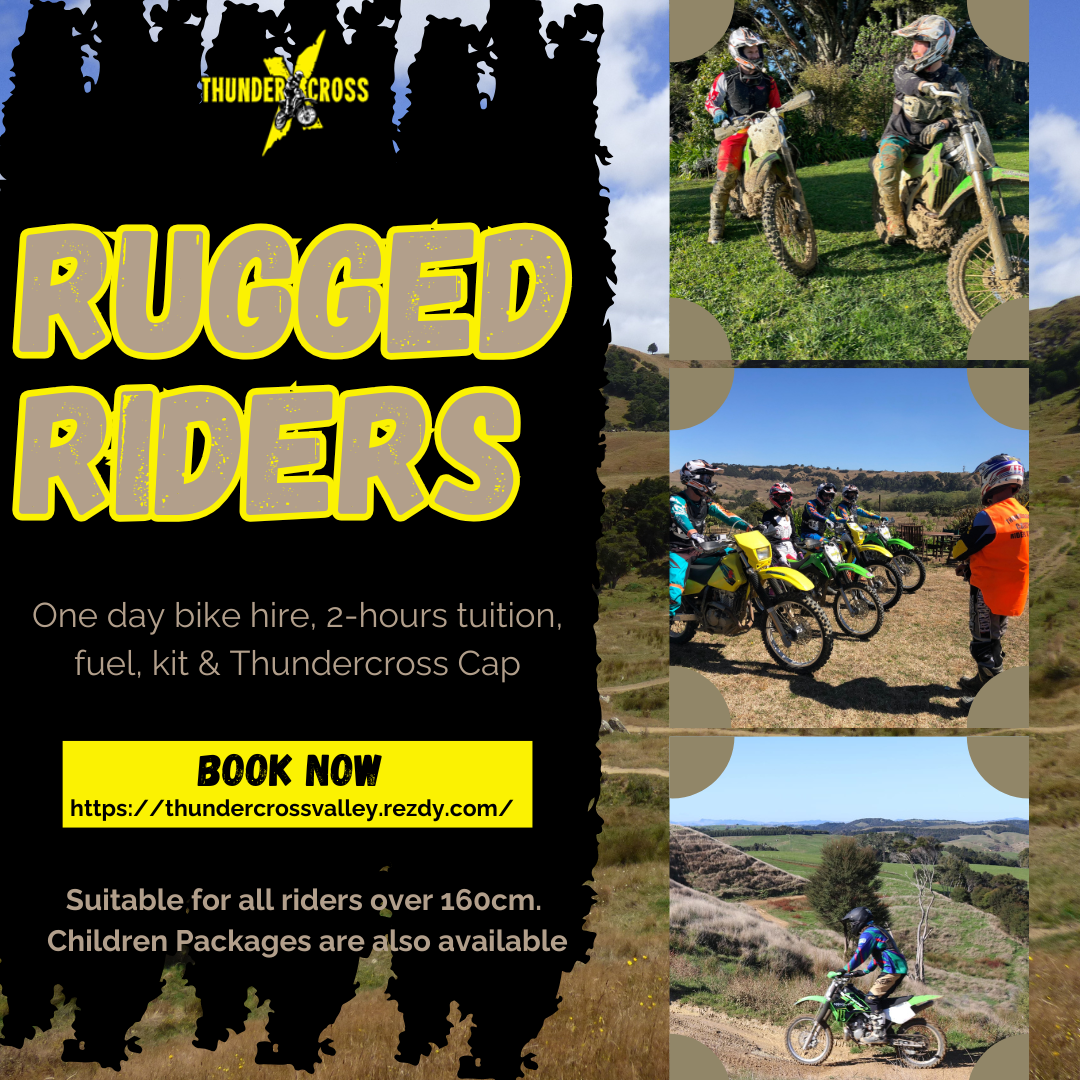 RUGGED RIDERS PACKAGE (1-day bike hire with 2hrs tuition) Adult & youths over 160cm