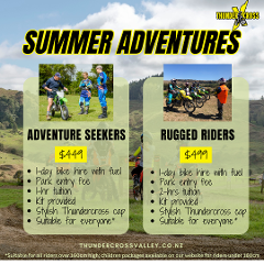 ADVENTURE SEEKERS PACKAGE (1-day bike hire with 1hr tuition) Adults & youth over 160cm