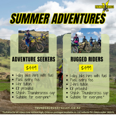 ADVENTURE SEEKERS PACKAGE (1-day bike hire with 1hr tuition) Adults & youth over 160cm