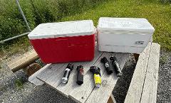 PKG Cooler 48QT & Bear Spray (Option to add Camp Chairs Flat Rate $7 each) 