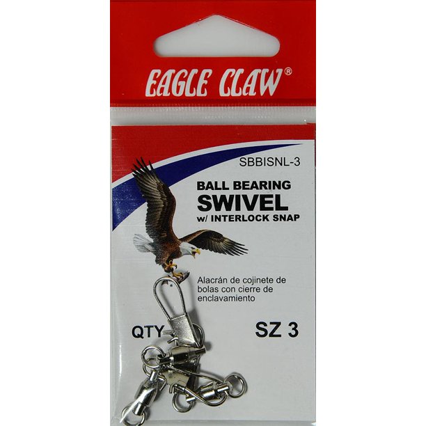 Eagle Claw Fishing, Ball Bearing Swivel with Interlock Snap 