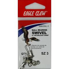 Eagle Claw Fishing, Ball Bearing Swivel with Interlock Snap 