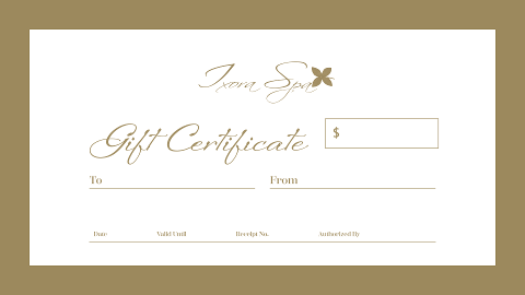 Ixora Spa Gift Certificate - $100