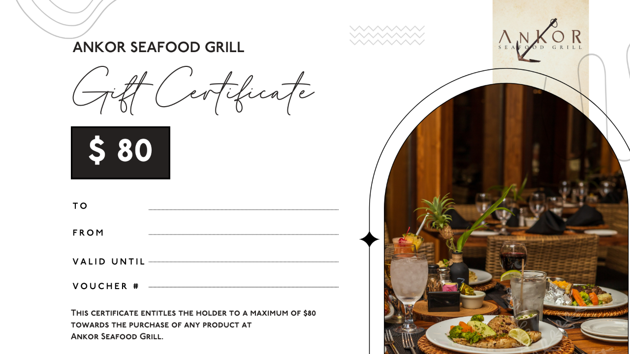 Ankor Seafood Grill Certificate - $80