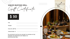 Ankor Seafood Grill Certificate - $50