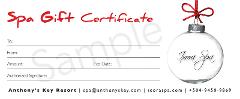 Ixora Spa Christmas Gift Certificate $100