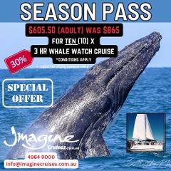 Season Pass 10  x 3 Hour Whale Watch Cruise
