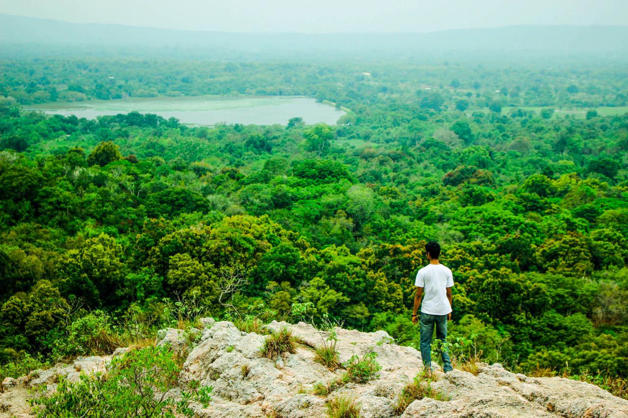 Ritigala, Kala Wewa and Namal Uyana from Sigiriya 