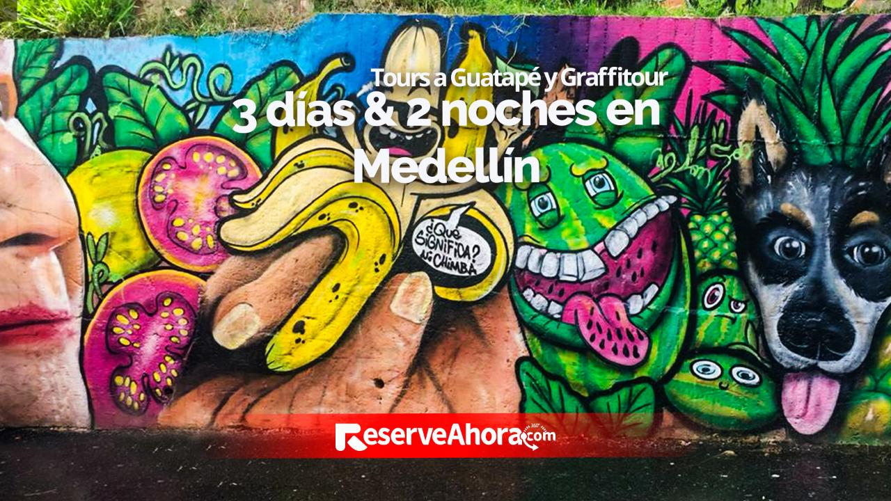 3 días & 2 noches EcoHub Hotel Medellín - Guatapé y graffitour