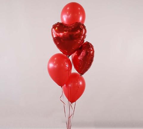 RED HEART BALLOONS BOUQUET