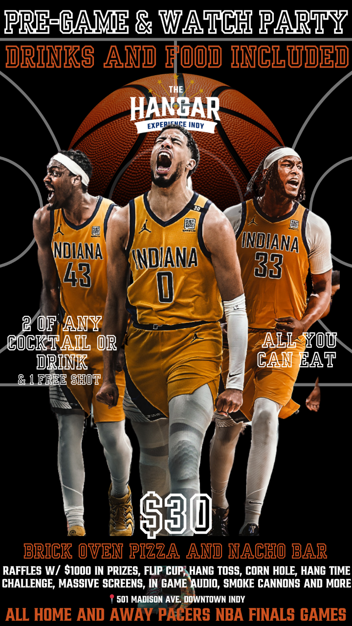 Pacers Pre-Game & Watch Party @ The Hangar (Drinks & food INCLUDED)
