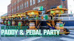 St. Patrick's DAY Party at The Hangar - PEDAL & PADDY! (Food, 4 Drinks, HandleBar Rides & More Included)