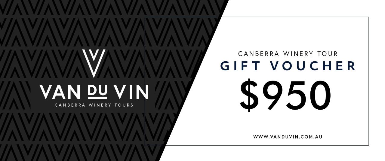 $950 Gift voucher - Van Du Vin | Luxury Canberra winery tours