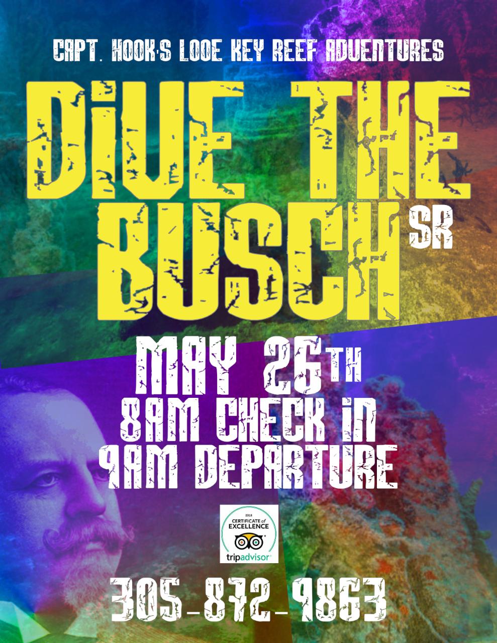 Big Pine Key Adolphus Busch Sr. Wreck Dive Trip Captain Hook's