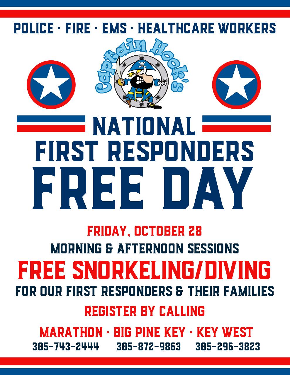 First Responders Free Day Snorkel & Dive Trip - Key West