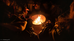 Winter Night Campfire