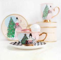 Cristina Re Lucille's Christmas Cup & Saucer Set